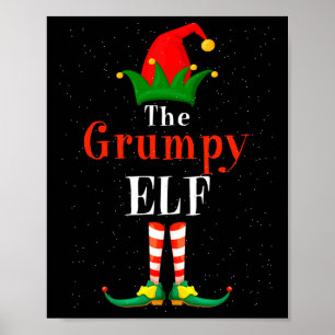De brutale Elf Pajama kerstfamilie komt overeen me Poster