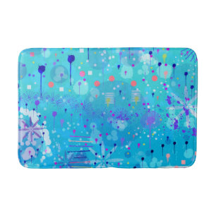 De Bubbelmachine: Blauwe Abstracte Kunst  Badmat