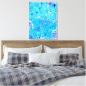De Bubbelmachine: Blauwe Abstracte Kunst Canvas Afdruk (Insitu (Slaapkamer))