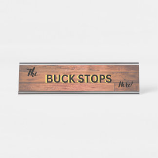 De Buck Stopt Hier bureaunaamplaat Bureau Naambordje