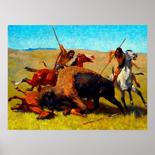 De Buffalo-jacht Frederic Remington 1890 Poster (Voorkant)