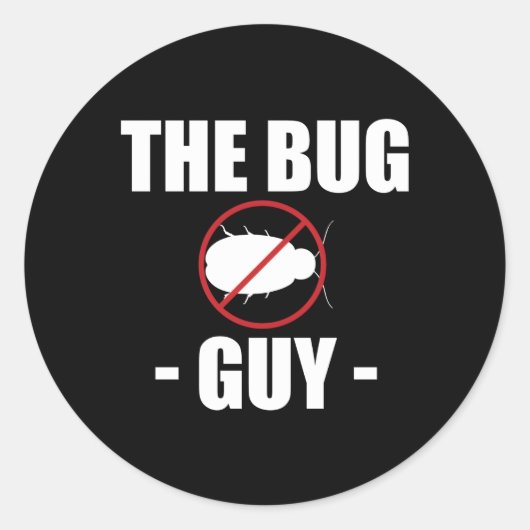 De Bug Guy Exterminator ongediertebestrijding Ronde Sticker (Voorkant)