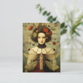De Bug Lady Creepy  Retro Briefkaart (Staand voorkant)
