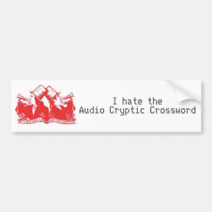 De buidel: Ik haat het Audio Cryptic Crossword Bumpersticker