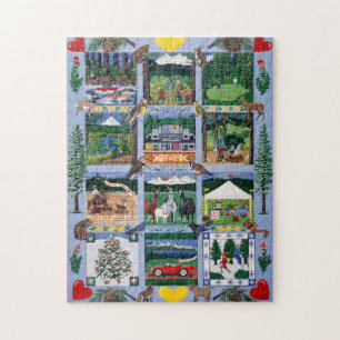 De buitenkant Quilt Puzzle Legpuzzel