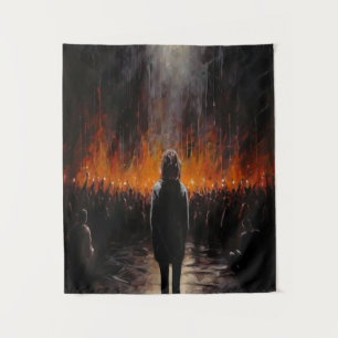 De buitenstaander: Abstracte kunst Wandkleed