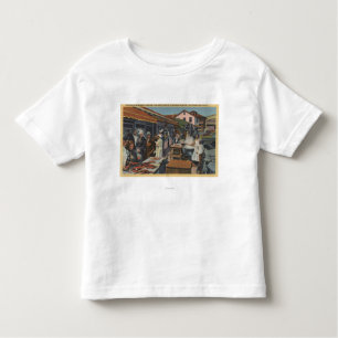 De buitenvismarkten op de visgronden kinder shirts