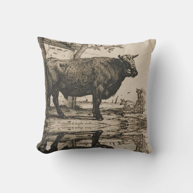 De  Bull-kunst van Paulus Potter Kussen (Voorkant)