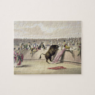 De bull Leaping the Barriers, 1865 (kleurenlitho) Legpuzzel