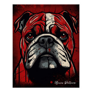 De Bulldog, Rood en Zwart 002 - Ulises Dallaire Perfect Poster