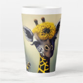De Bumble Giraffe Digital Art Latte Mok (Voorkant)