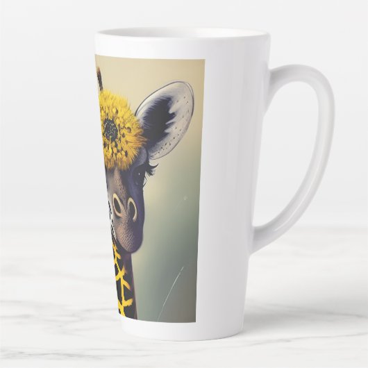 De Bumble Giraffe Digital Art Latte Mok (Rechts)
