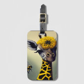 De Bumble Giraffe Whimsical Digitale Kunst Bagagelabel (Voorkant (verticaal))