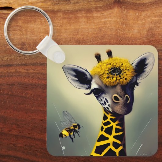 De Bumble Giraffe Whimsical Sleutelhanger (Voorkant)