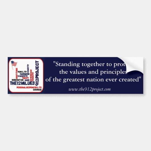 De Bumpersticker van het project 9-12 (Voorkant)