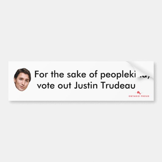 De Bumpersticker van Justin Trudeau van de stem (Voorkant)