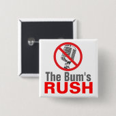 De Bum's RUSH Vierkante Button 5,1 Cm (Voorkant /achterkant)