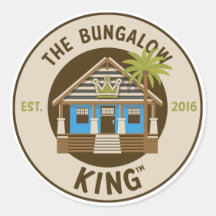 De Bungalow King - Ronde Sticker