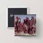 De Burghers van Calais Vierkante Button 5,1 Cm (Voorkant /achterkant)