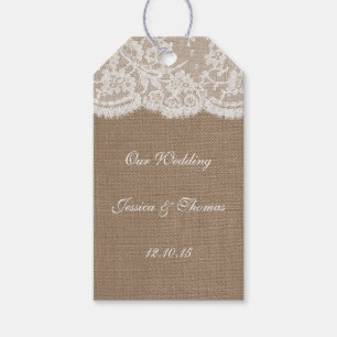 De Burlap & Lace bruiloft Collectie Labels Cadeaulabel