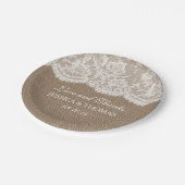 De Burlap & Lace Trouwcollectie Papieren Bordje (Gekanteld)