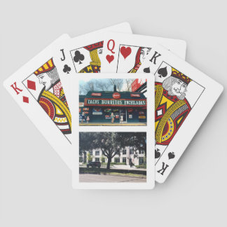 De burrito plaats pokerkaarten