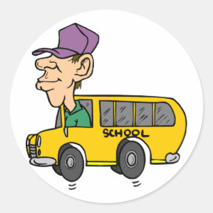 De Buschauffeur van de school Ronde Sticker