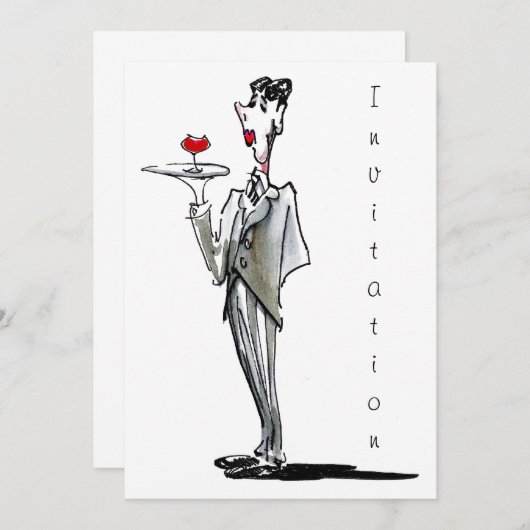 De butler-uitnodiging kaart (Voorkant / Achterkant)