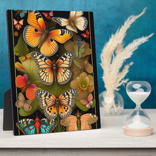 De Butterflies | Modern Haeckel Tabletop Fotoplaat (Zijkant)