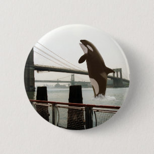 De Button van de Brooklyn Bridge springen