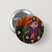 De Button van de haunted Garden Halloween (Voorkant /achterkant)
