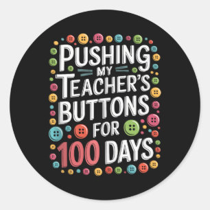 De Buttonnen van mijn leraar 100 dagen op school d Ronde Sticker
