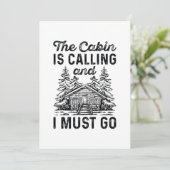 De Cabin belt en ik moet gaan. Bedankkaart (Staand voorkant)