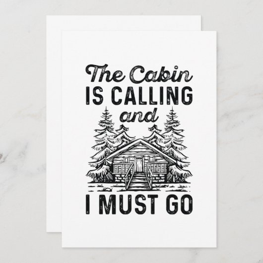 De Cabin belt en ik moet gaan. Bedankkaart (Voorkant / Achterkant)