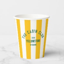 De Cabin Club Custom Crest Yellow Park Stripe