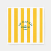 De Cabin Club Custom Crest Yellow Park Stripe Servet (Voorkant)