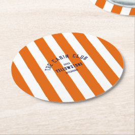 De Cabin Crew Custom Crest Orange Park Stripe Ronde Kartonnen Onderzetter