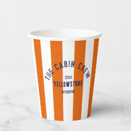 De Cabin Crew Custom Crest Sinaasappel Park Stripe Papieren Bekers