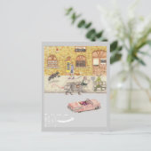 De cabinebestuurder en de Cadillac Briefkaart (Staand voorkant)