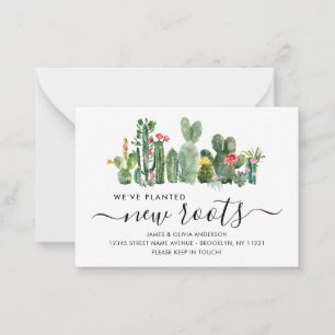 De Cactus van de begroting Geplande Nieuwe Roots B Notitiekaartje