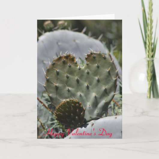 De cactus van de Valentijnsdag Feestdagen Kaart (Voorkant)