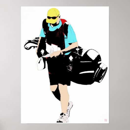 De caddie - originele Golf-kunst Poster (Voorkant)