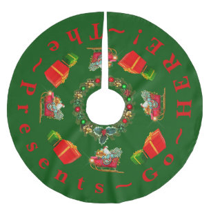 "De Cadeaus Gaan Hier" Traditie Kleuren Groen Rood Kerstboom Rok