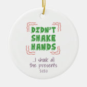 De Cadeaus kerst schudden de handen niet. Keramisch Ornament (Voorkant)