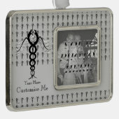 De Caduceus (zwart) Verzilverd Kader Ornament (Rechts)