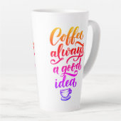 De cafeïnehoudende waarheid latte mok (Rechterhoek)