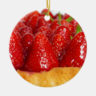 De cake van de aardbei met munt keramisch ornament
