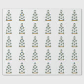 De Cake van het huwelijk in Blauwgroen en Goud op Cadeaupapier (Vlak)