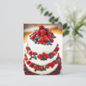 De Cake van het huwelijk met Vruchten Briefkaart (Staand voorkant)