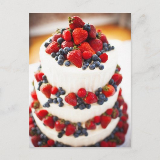 De Cake van het huwelijk met Vruchten Briefkaart (Voorkant)